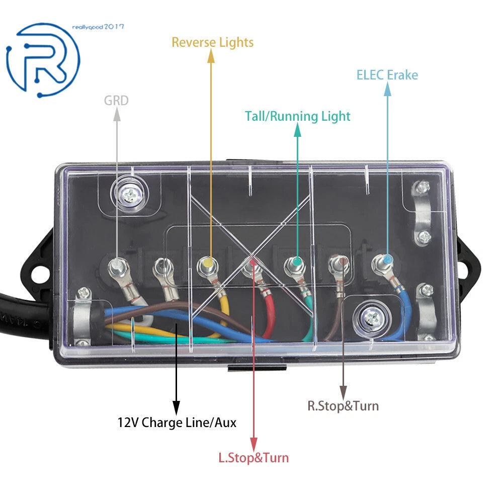 7 Way Trailer Cable with 7 Pin Plug for RV Trailer (6/8FT)