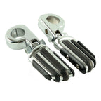 1 1/4" Chrome Highway Bar Pilot Male Footpegs Mount Clamps for Harley Yamaha