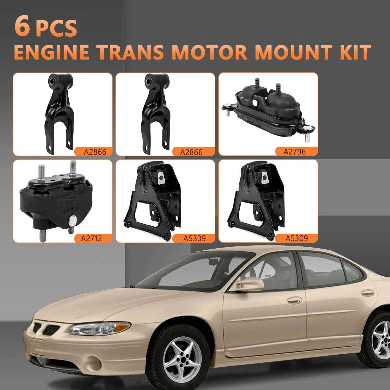 Set of 6 Engine Motor Mounts for Chevrolet Impala (2000–2005)