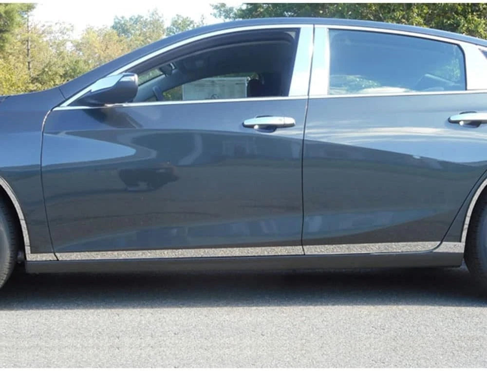 8pc Luxury FX Stainless Steel Lower Rocker Panels for 2016-2023 Chevy Malibu 4dr