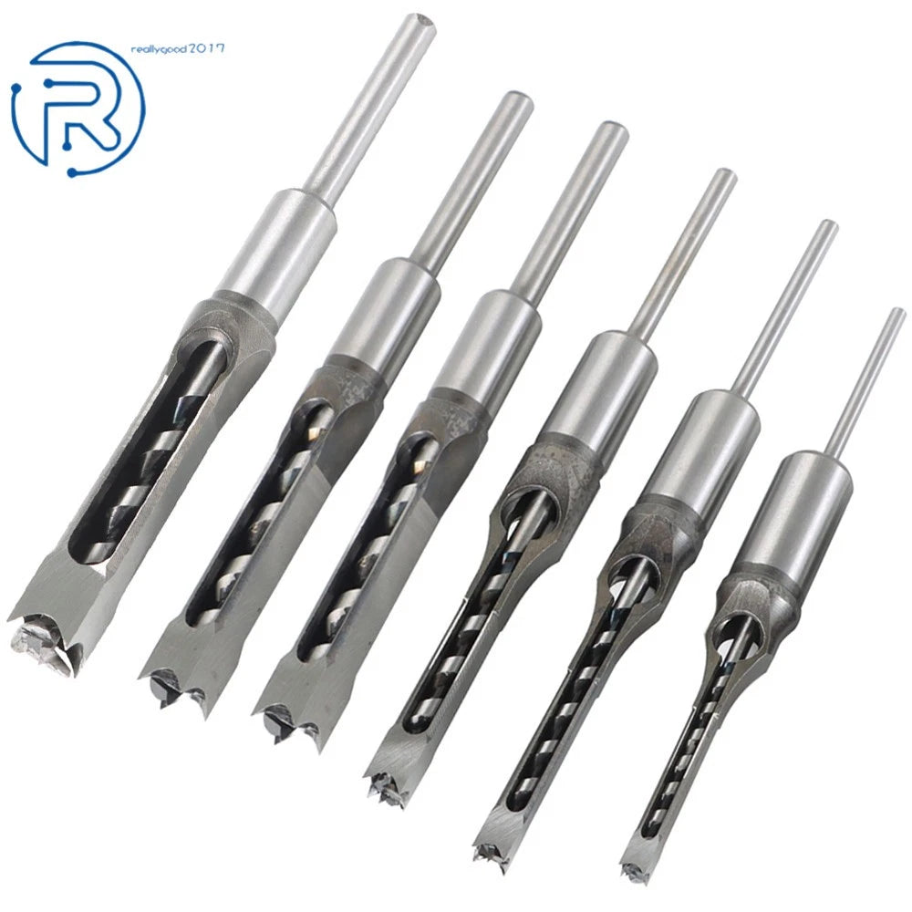 6-Piece Mortise Chisel Drill Bit Set 6.4mm 8mm 9.5mm 12.7mm 14mm 16mm