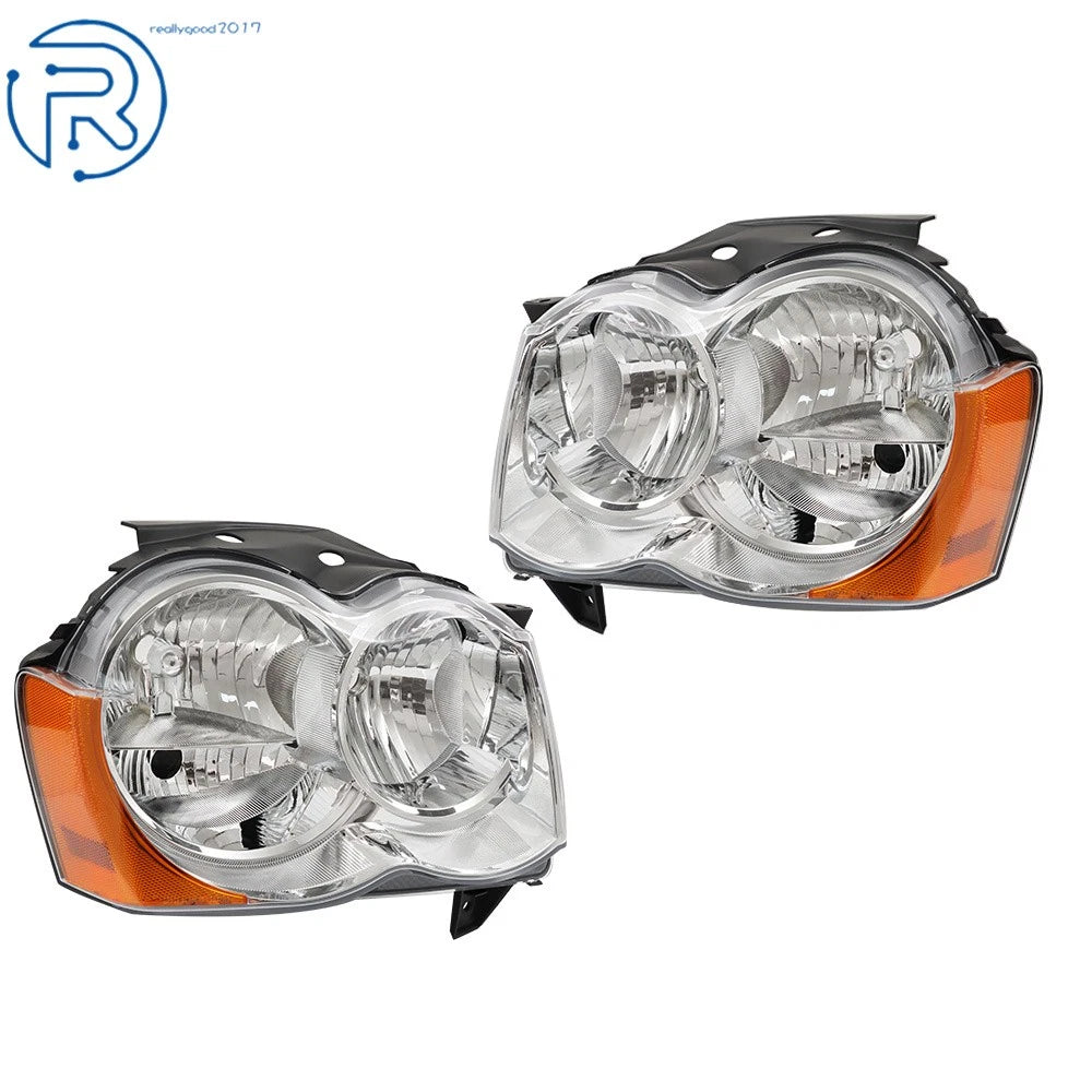 Set of 2 Halogen Headlights for Jeep Grand Cherokee (2008-2010)