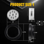 10pcs 2" Red White 9 LED Round Trailer Marker Light for Truck RV