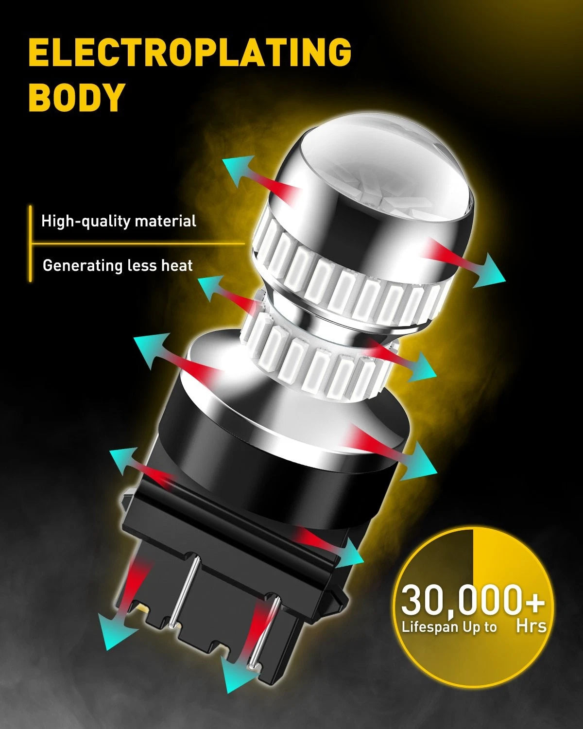 2X 3157 3057 Red LED Strobe Tail Brake Light Bulbs for