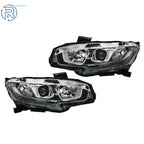 Set of 2 Halogen Projector Headlights for Honda Civic (2016-2020)