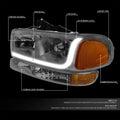LED DRL Bar Smoked/Amber Headlight Bumper Lamp for GMC Sierra (1999–2007)