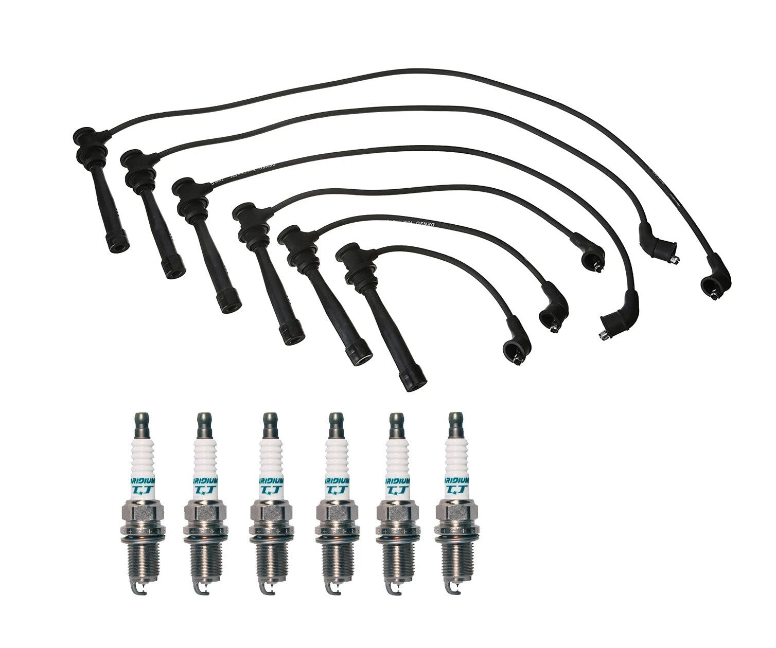 Denso 7mm Wire Set & 6 Iridium TT Spark Plugs for Hyundai Kia 2.5 2.7 V6 (2000–2006)