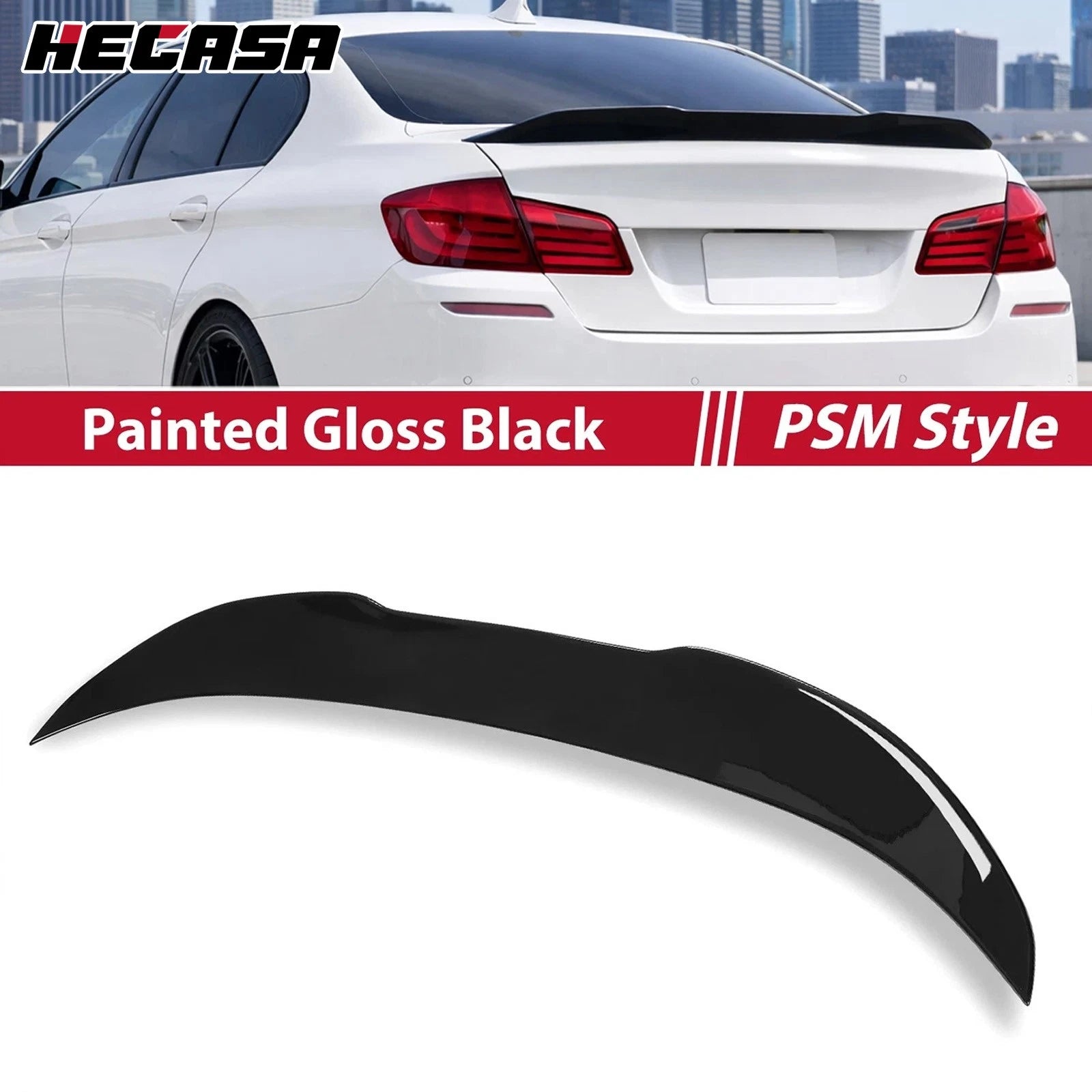 Gloss Black PSM Style Rear Spoiler for BMW 5 Series F10 (2011–2017)