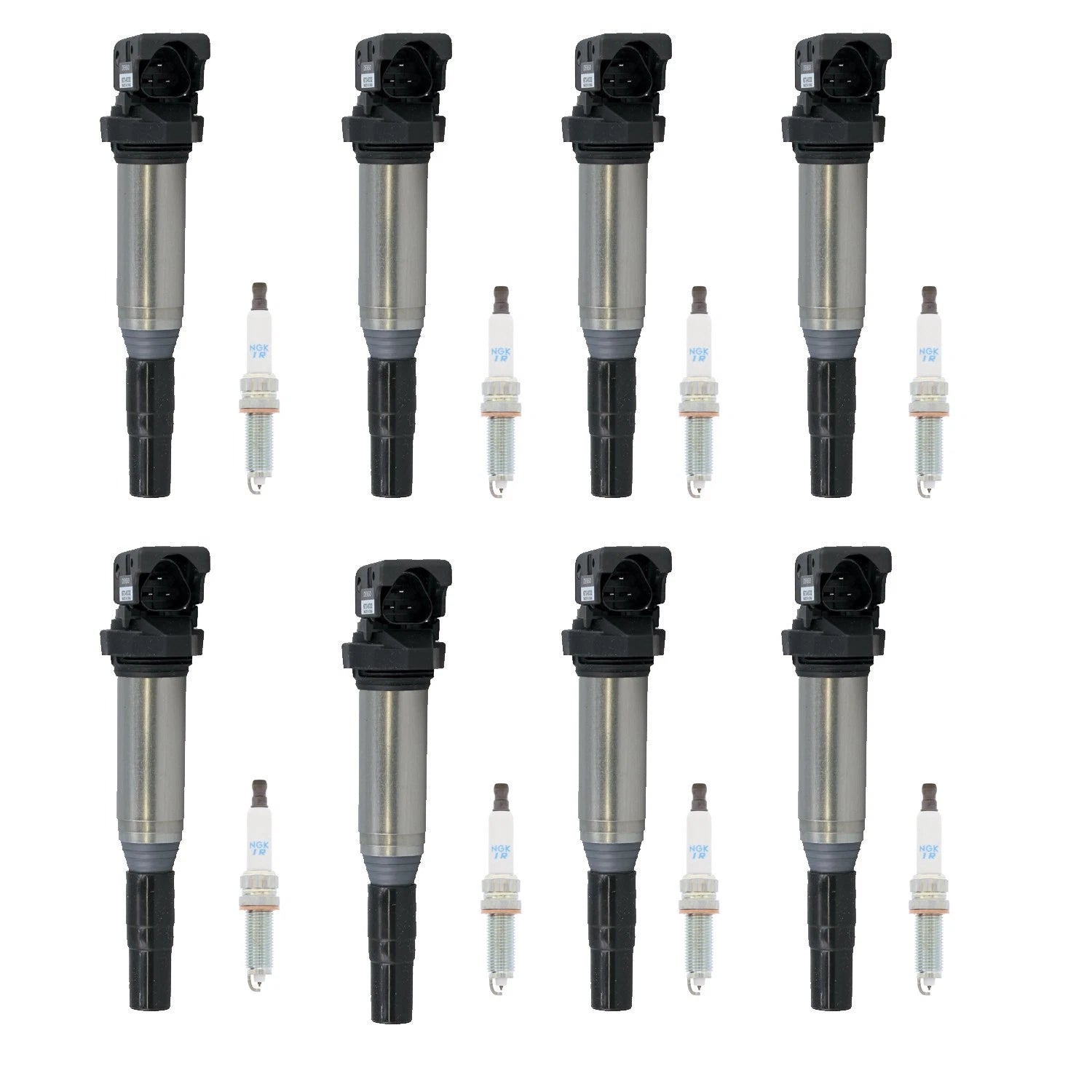 Set of 8 Ignition Coils & NGK Iridium Spark Plugs for BMW 550i V8 (2011–2017)