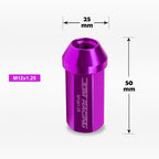 20Pc M12X1.25 Purple JDM Closed End Cone Hex Wheel Lug Nuts + Extension 25mmx50mm