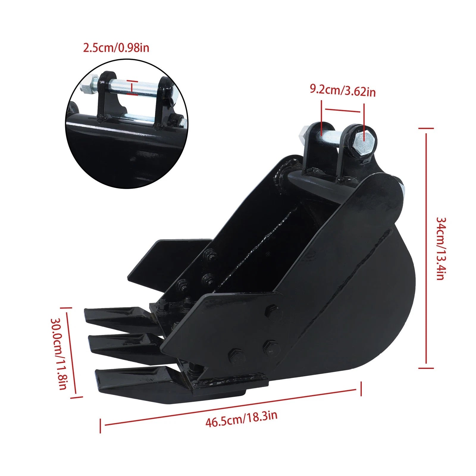 Narrow Bucket for Mini Excavators (1-2 Ton) 12" 300 mm