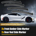4Pcs LED Side Marker Light for Chevy Corvette C7 (2014–2019) Smoke Lens Red Amber