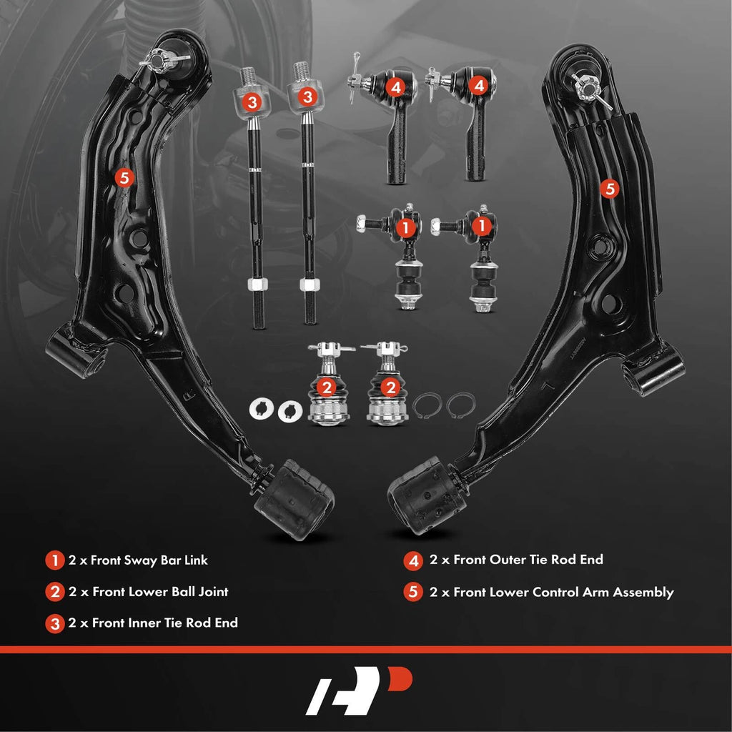 10x Front Control Arm Ball Joint Tie Rod for Nissan Sentra (1991–1994)