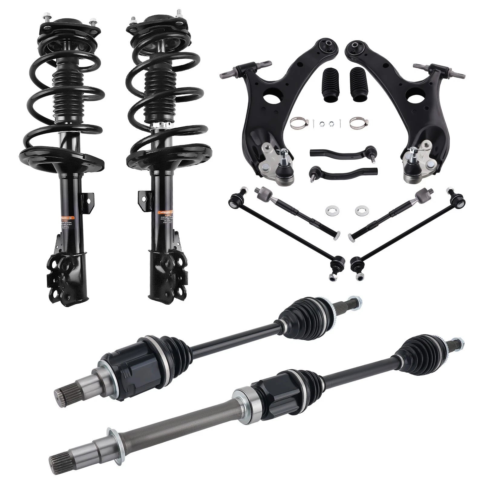 FWD Front Struts w/Spring, Lower Control Arm, CV Axle Shaft for Sienna (2011–2014)