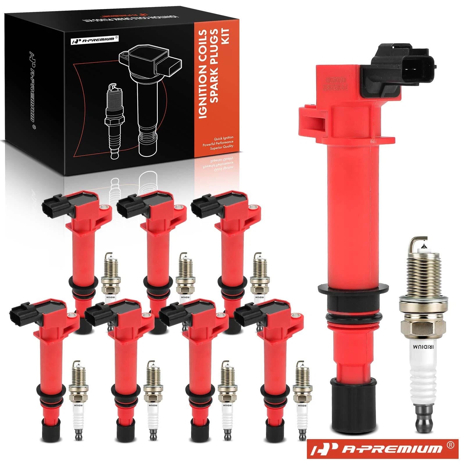 Set of 8 Ignition Coils & Iridium Spark Plugs for Jeep Grand Cherokee 