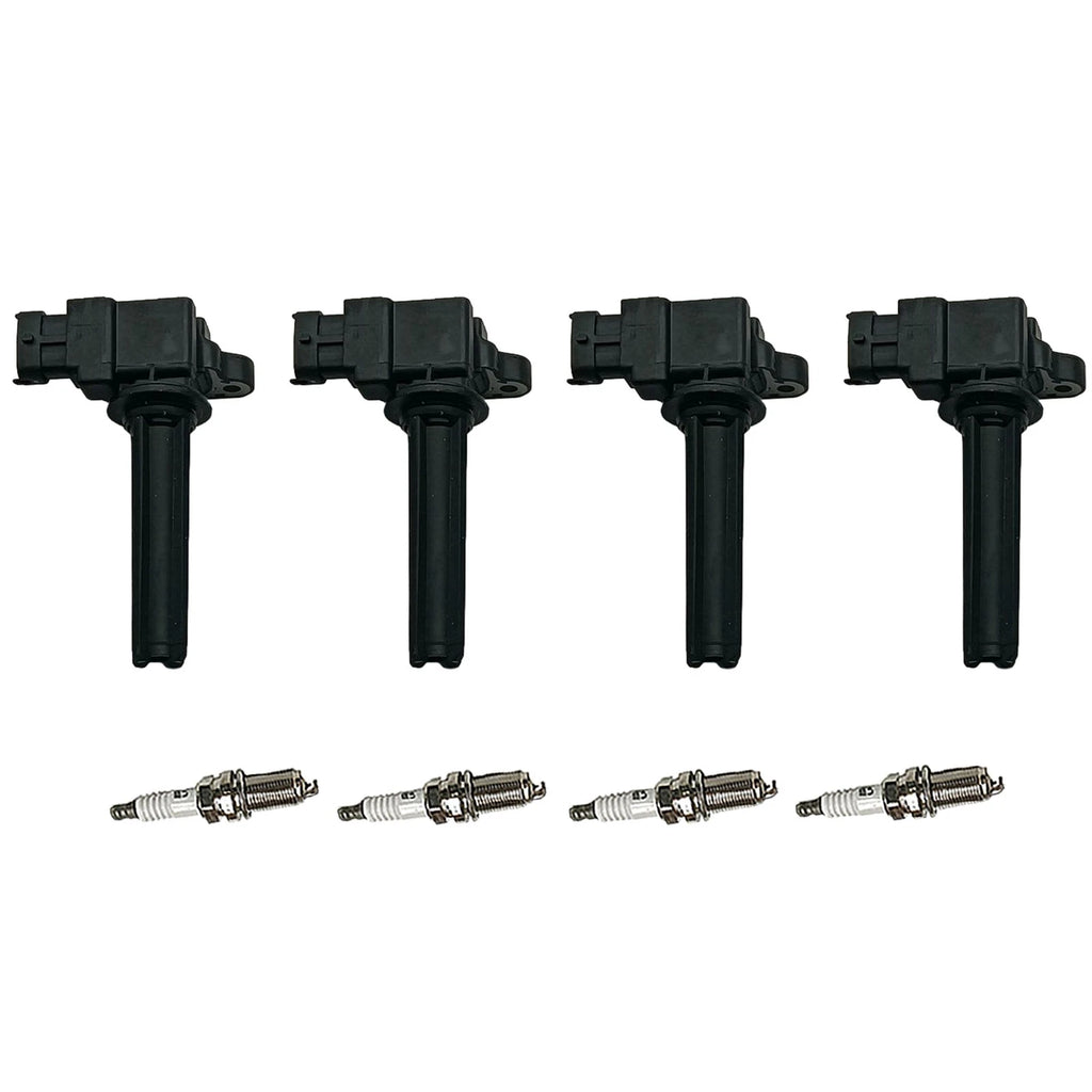 Set of 4 Ignition Coils & Iridium Spark Plugs for Saab 9-3 (2004–2011)