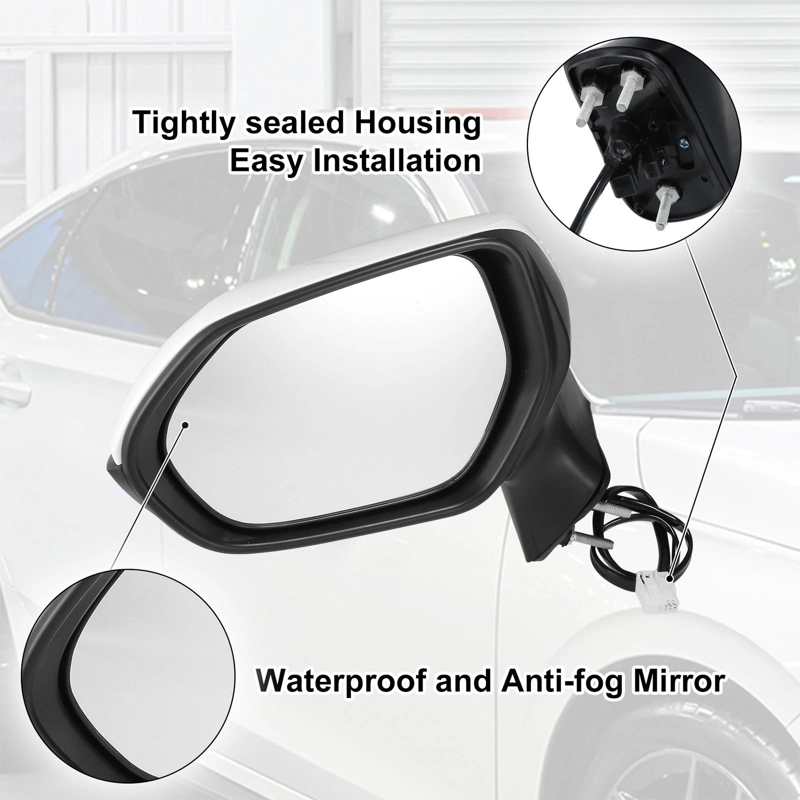3 Pin Left Side Exterior Door Mirror Assembly for Toyota Corolla (2020–2022)