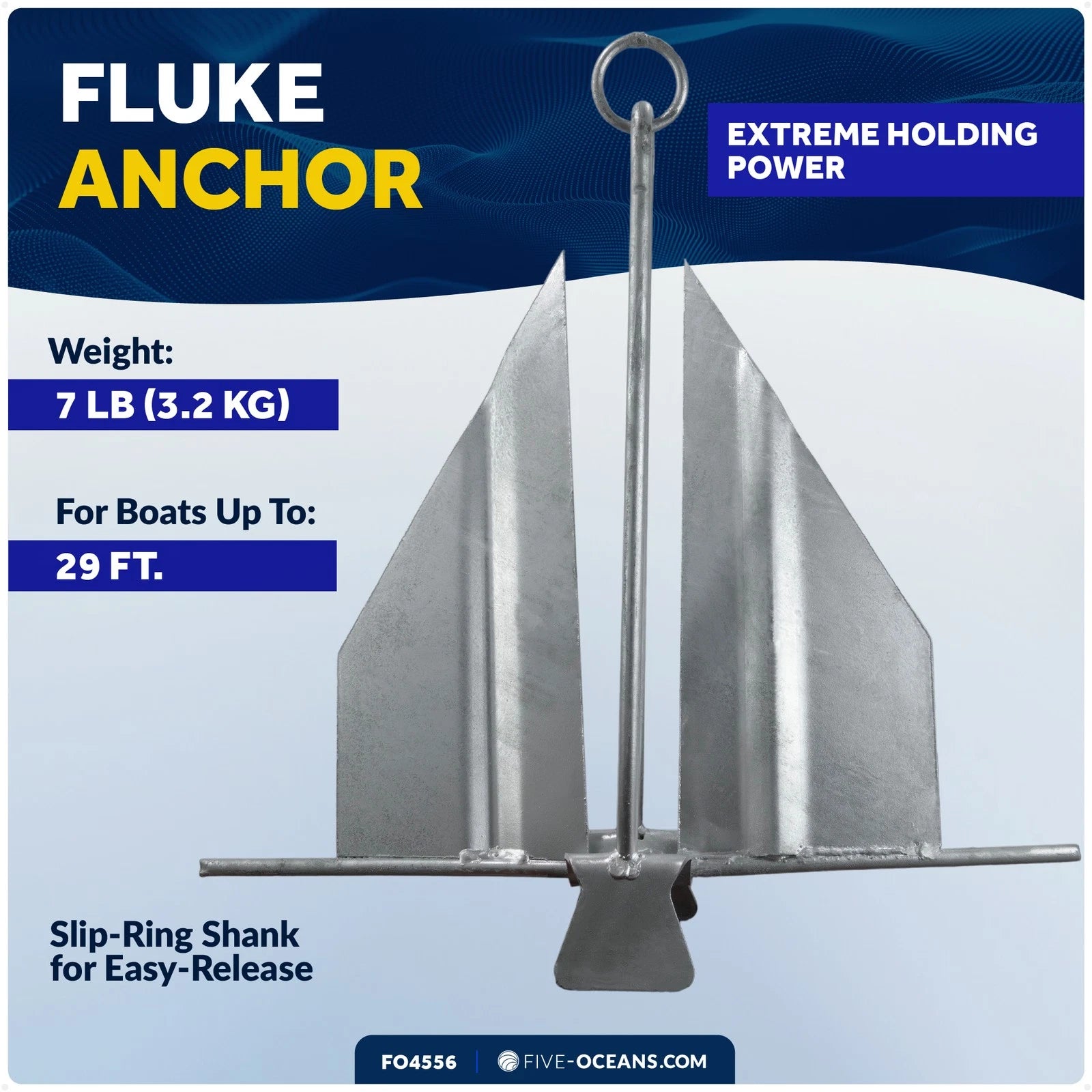 7 Lb Fluke Anchor for Slip-Ring Hot Dipped Galvanized Steel