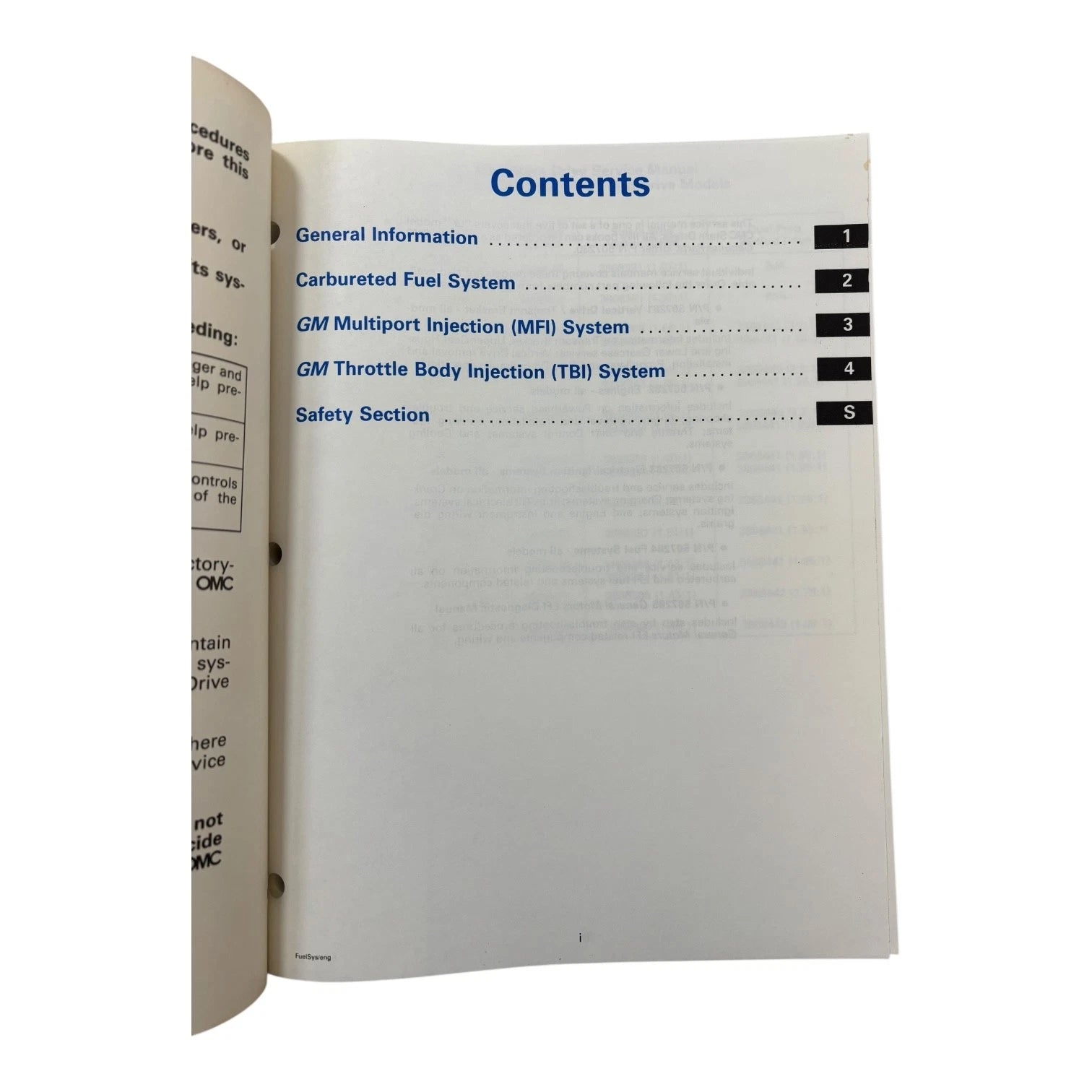 OMC Stern Drives Fuel Systems Service Manual 507284 for OMC (1996)