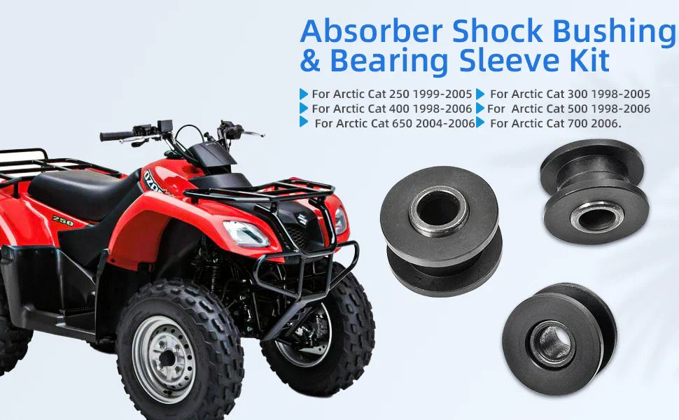 Shock Bushing & Bearing Sleeve Kits 4 x Absorber for Arctic Cat 300 (1998–2005)