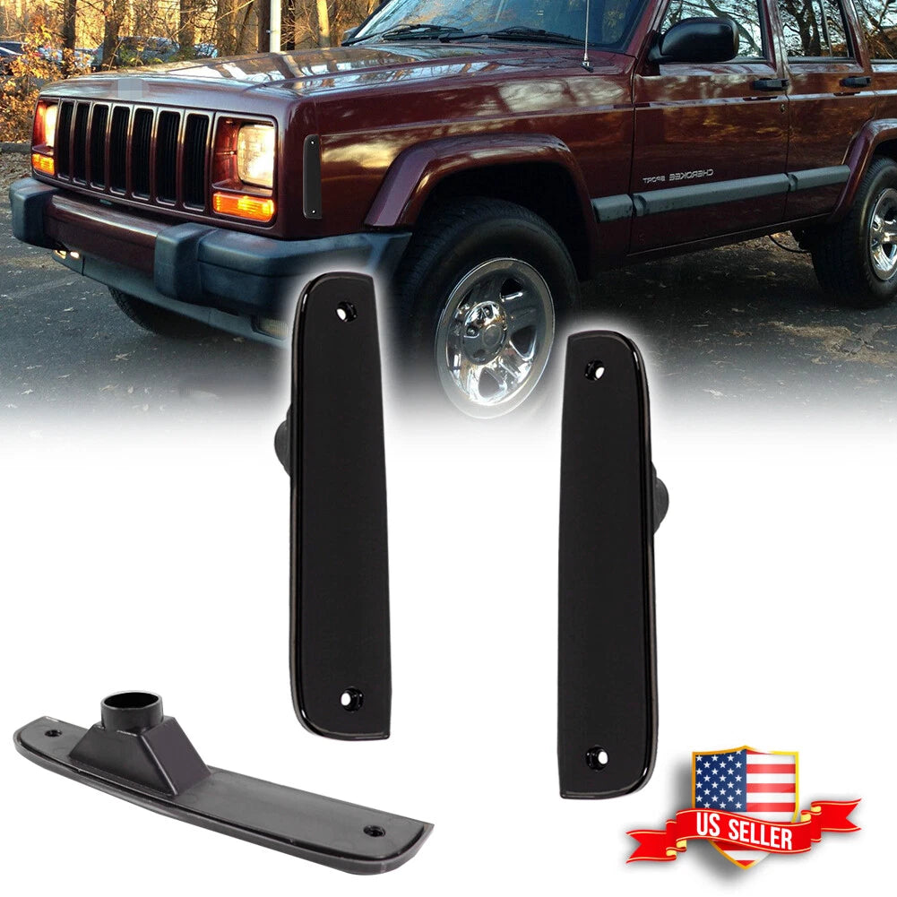2X Smoke Front Side Marker Light Housings for Jeep Cherokee (1997–2001)