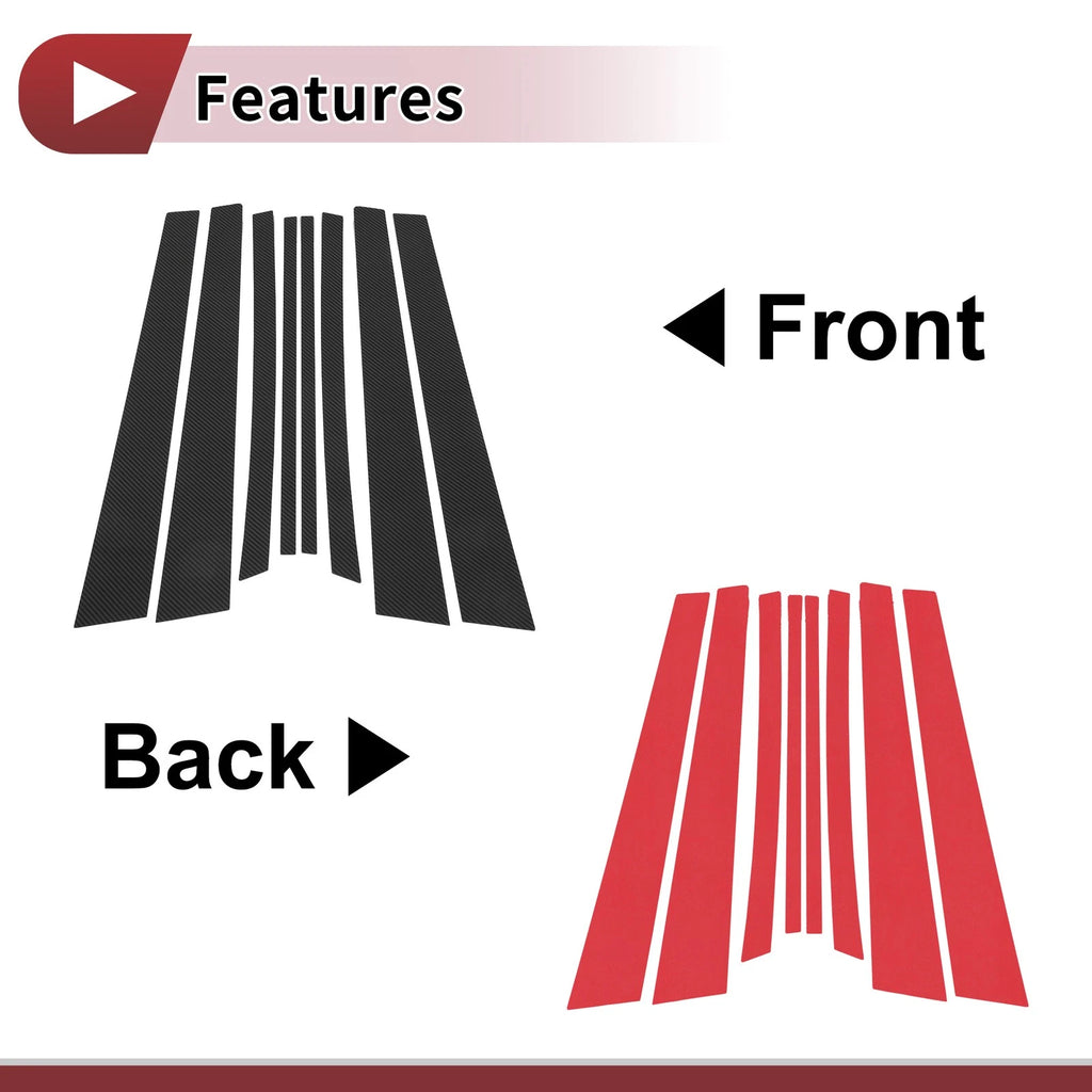 Door Pillar Window Trim for Toyota RAV4 (2001–2005) Carbon Fiber Left Right