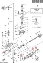 Lower Gearcase Unit Seal Kit 2X 93101-20M07 93210-65M50 for Yamaha 25/30HP (1990–2023)