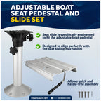 Adjustable Boat Seat Pedestal and Slide Set for (19" to 25")