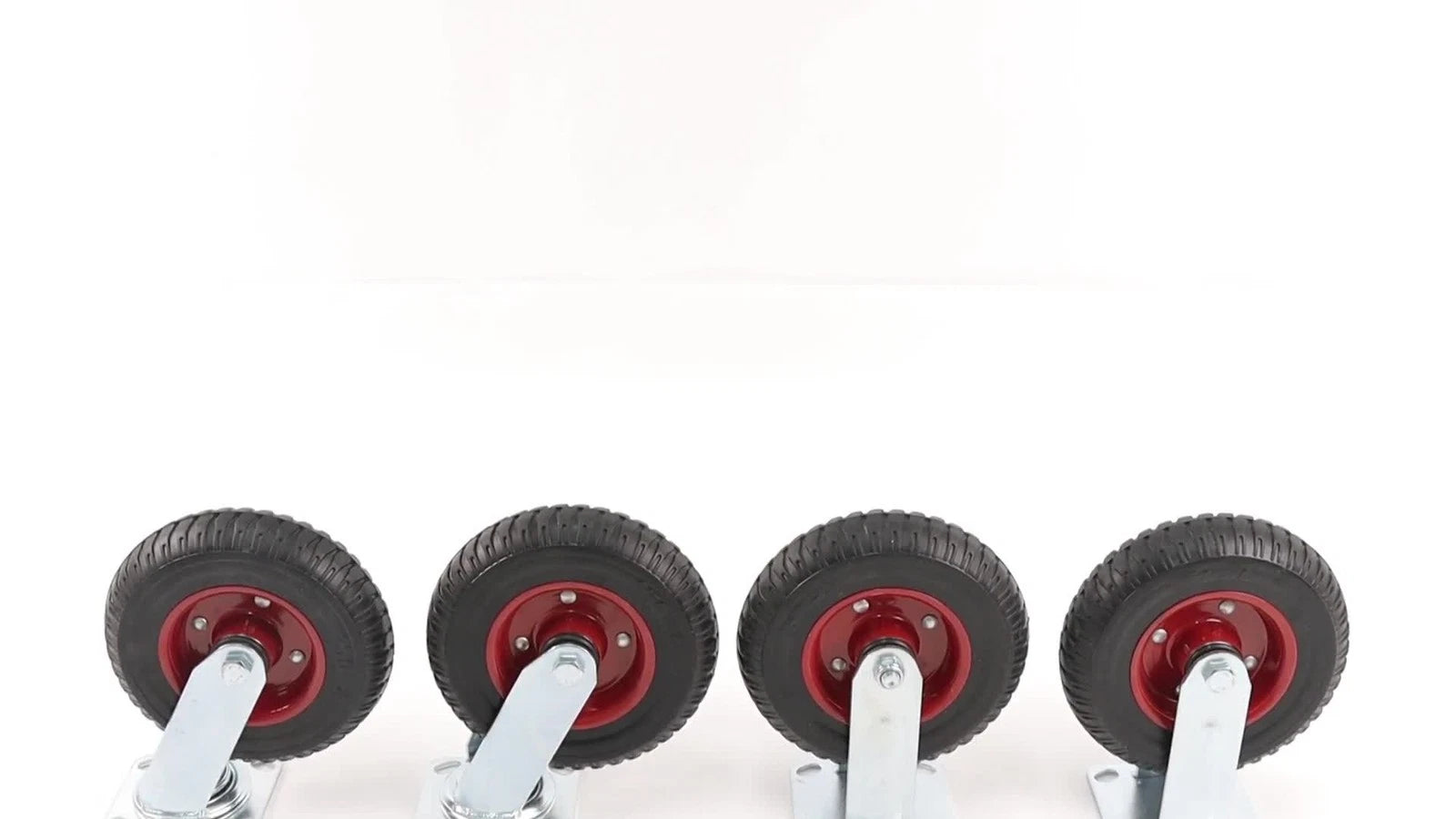 Set of 4 Heavy-Duty 8" Rubber Casters for Cart (Fixed & Swivel)