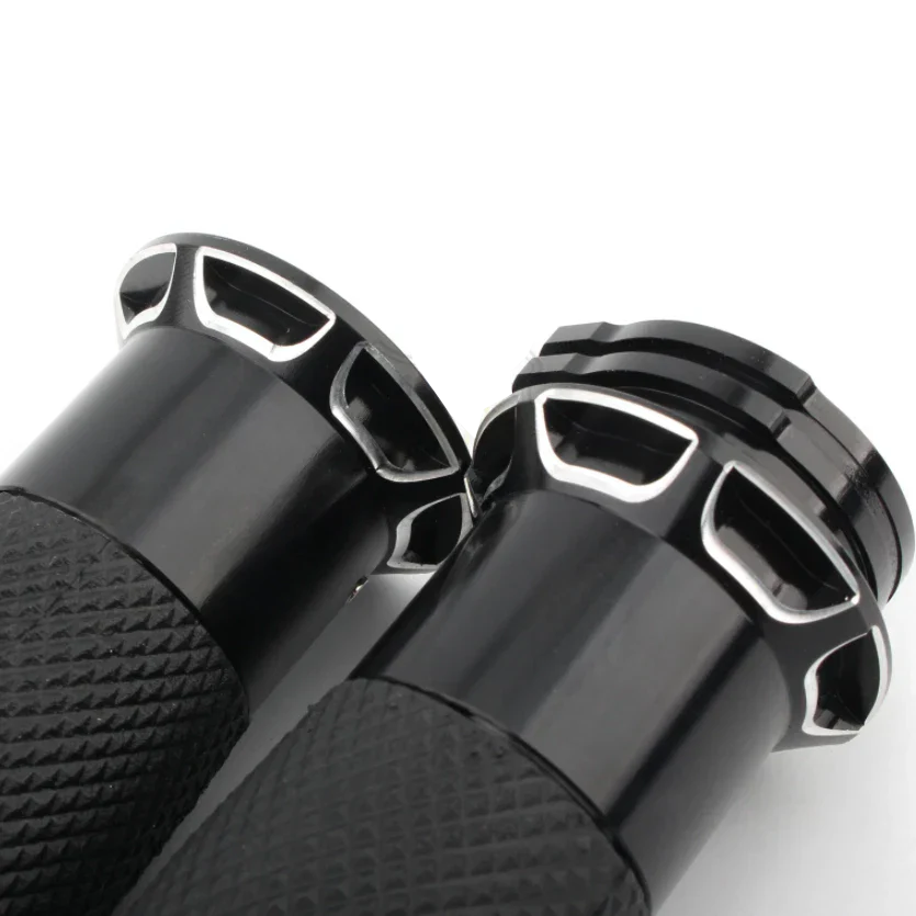 25mm Black Handlebar Grips for Harley Sportster, Dyna, Softail, Fatboy