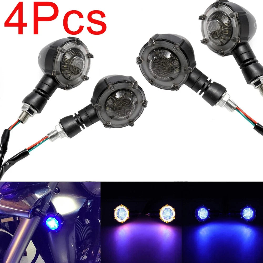 4X LED Turn Signal Lights for Suzuki Intruder Marauder Savage (12V)