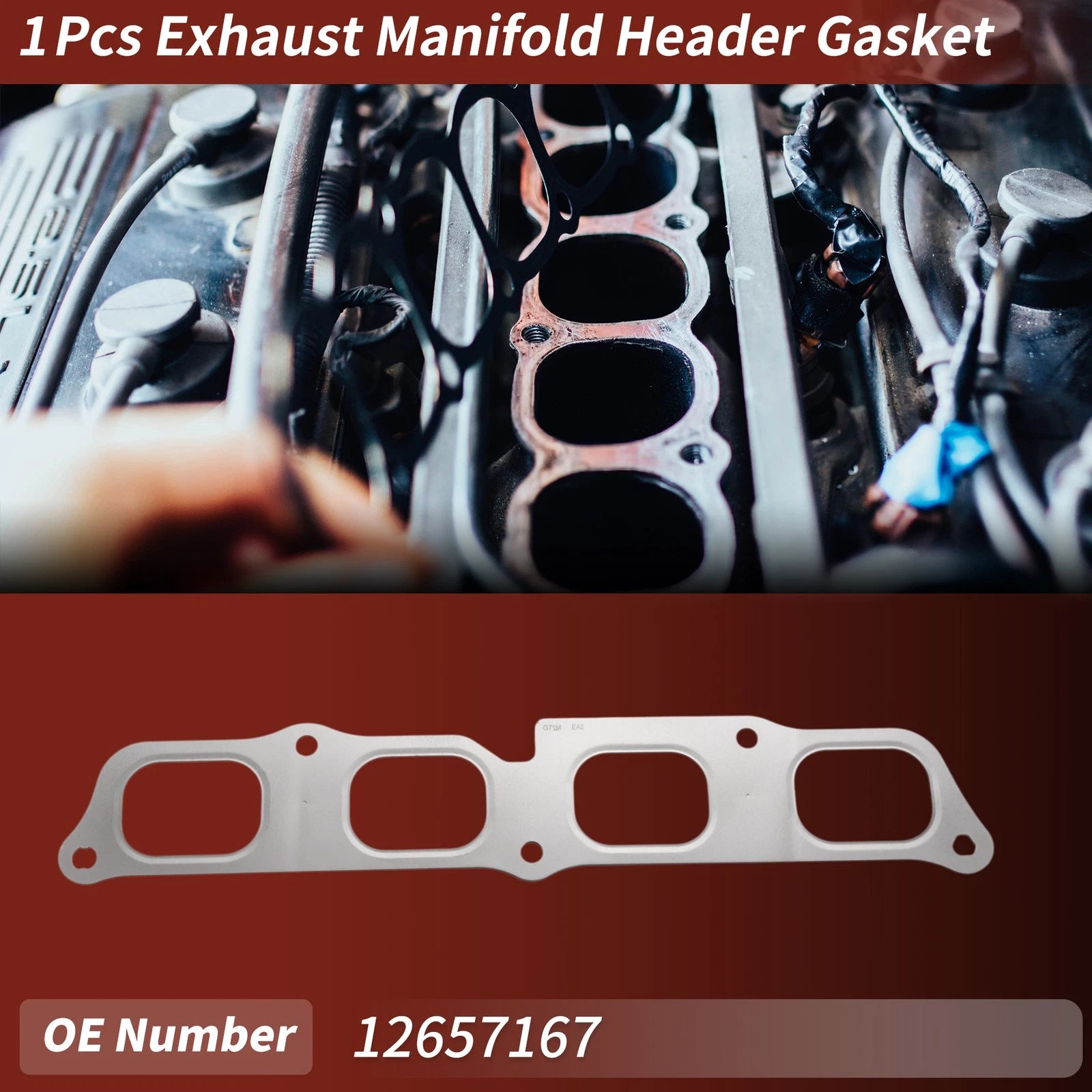 Exhaust Manifold Header Gasket for Chevrolet Malibu/Camaro (No. 12657167)