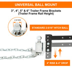Weight Distribution Trailer Hitch for 4" Drop/Rise 2-5/16" Ball (14000LBS)