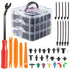 Nylon Retainer Clips + Fastener Removal Tools for 6-10mm Holes