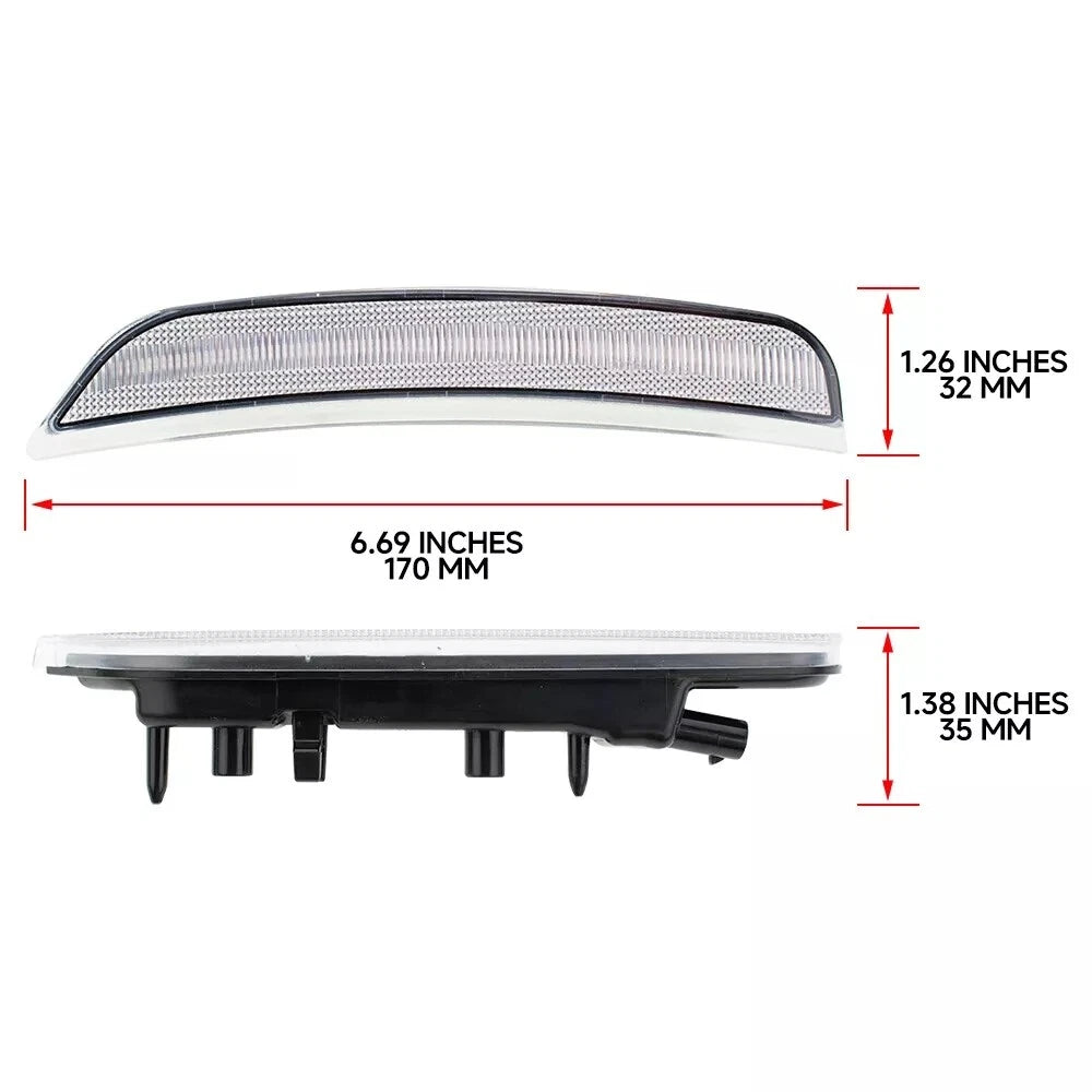Clear Lens Amber LED Front Bumper Side Marker Lights for Dodge Durango (2021–2025)