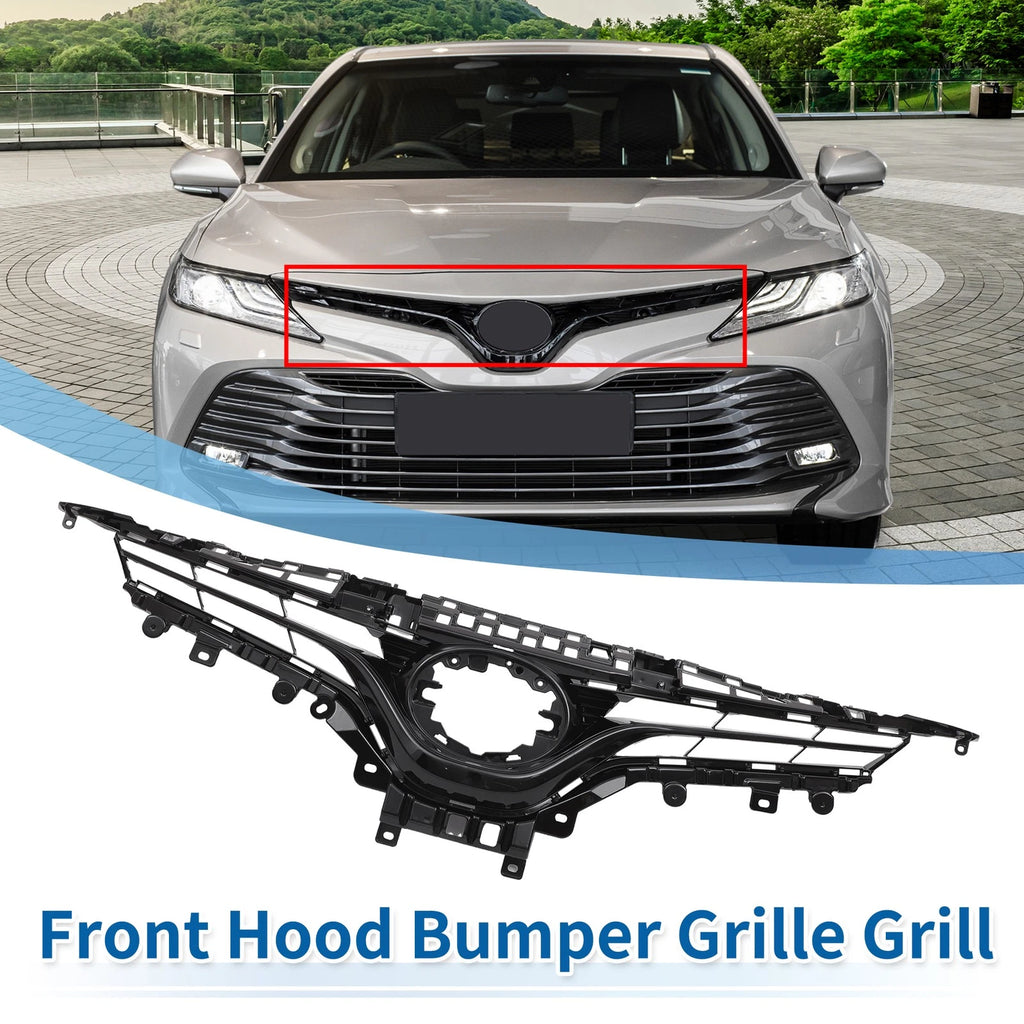 Front Hood Bumper Grille for Toyota Camry LE (2018–2020) Black