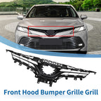 Front Hood Bumper Grille for Toyota Camry LE (2018–2020) Black