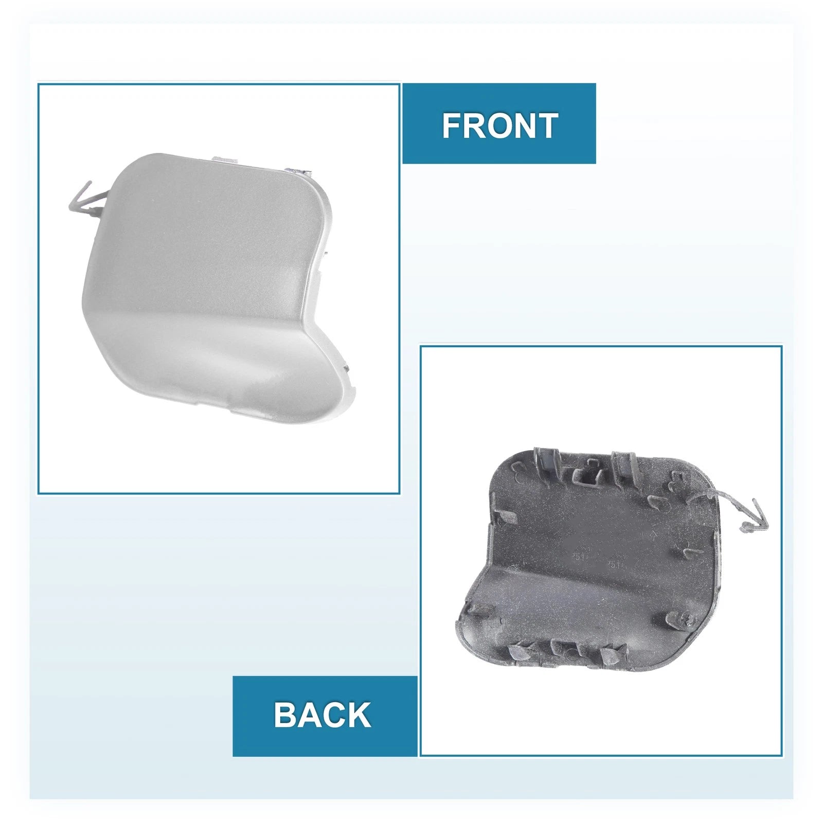 Front Bumper Tow Hook Cover 622A0-4BA0A for Nissan Rogue (2014–2016) Silver Tone