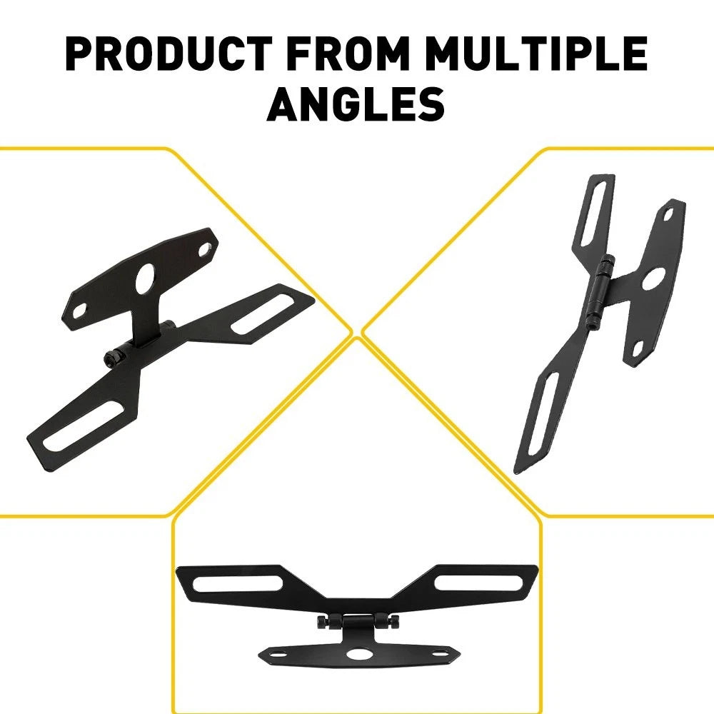 Aluminum Black Motorcycle License Plate Frame for Universal Fit