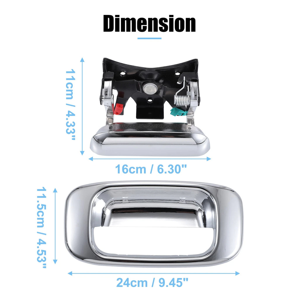 Set of 2 Chrome Tailgate Handles & Bezels 15228539 for Chevrolet GMC 