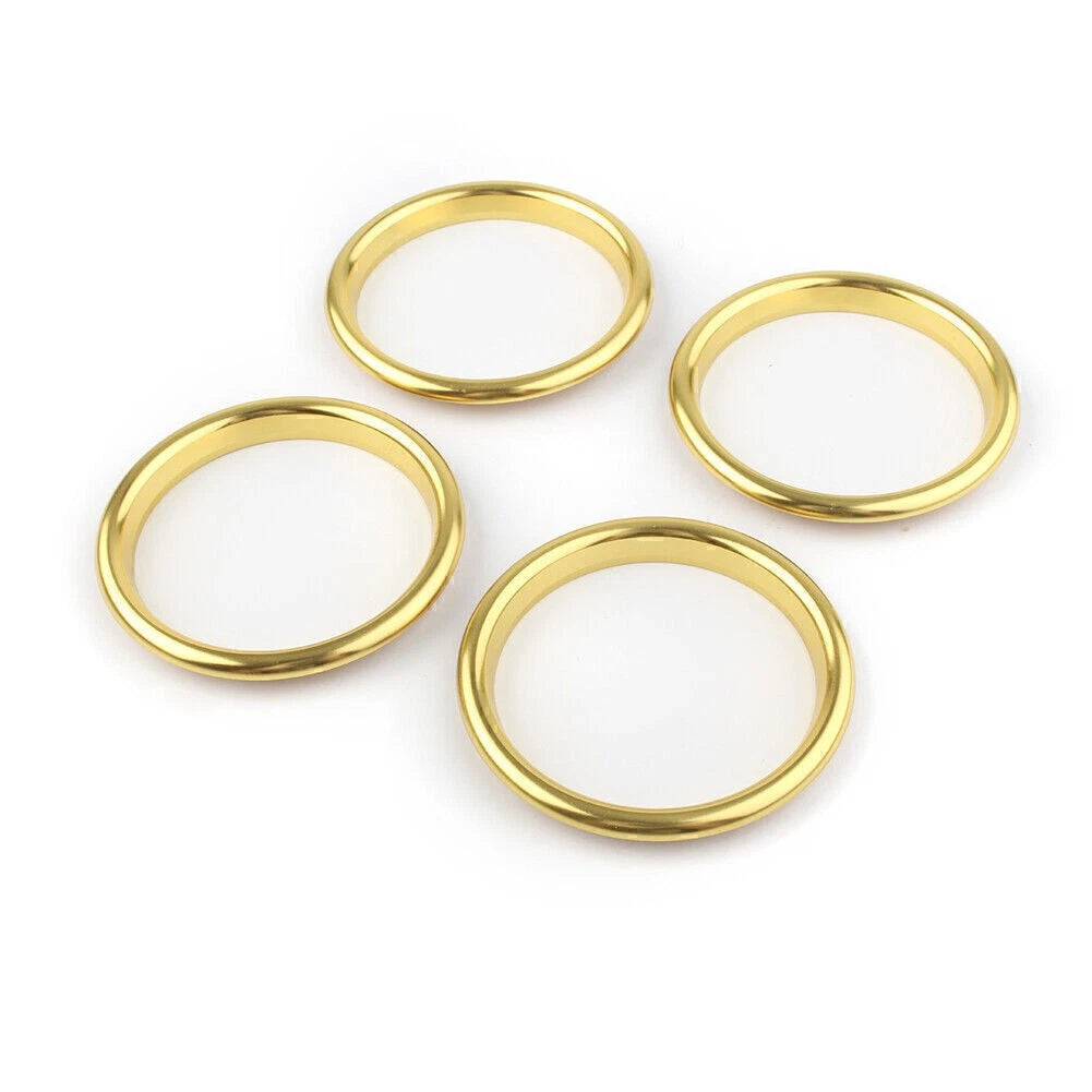 Set of 4 Air Vent Outlet Ring Covers for Audi A3 8V (2012–2019) Stainless Steel Yellow