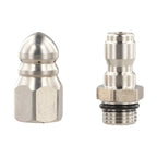 Set of 2 Stainless Steel Sewer Jet Nozzles 5000 PSI
