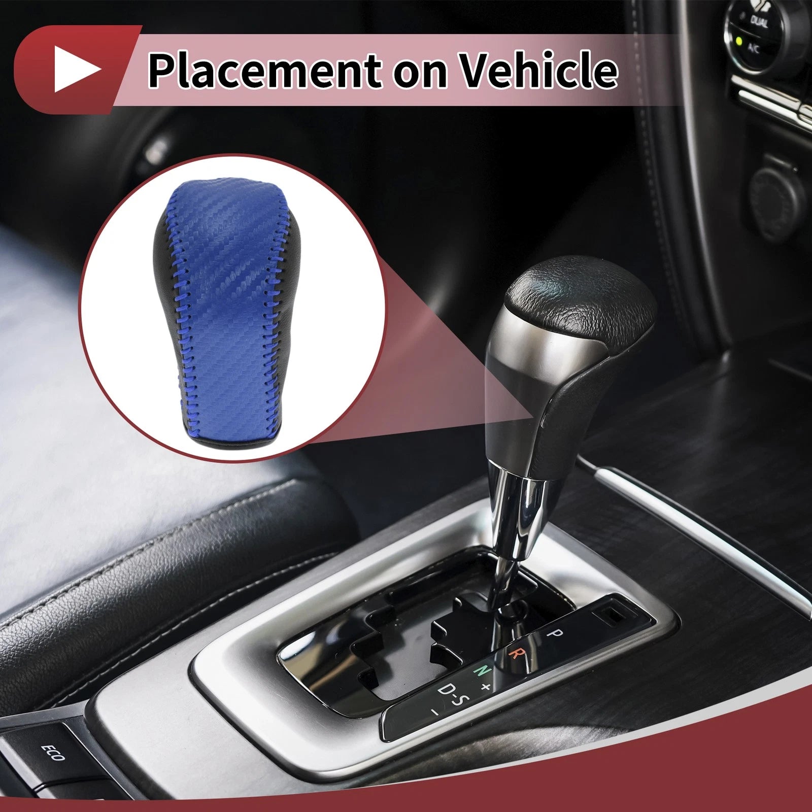 1 Pcs Gear Shift Knob Cover for Hyundai Tucson (2015–2018) Black Blue
