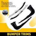 Front Black Chrome Upper & Lower Bumper Cover Molding Trim for Honda Pilot (2019–2022)
