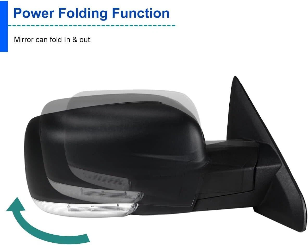 Right Side Mirror Cover for Ram 1500 (2013–2019) - Power Folding, Black, Signal