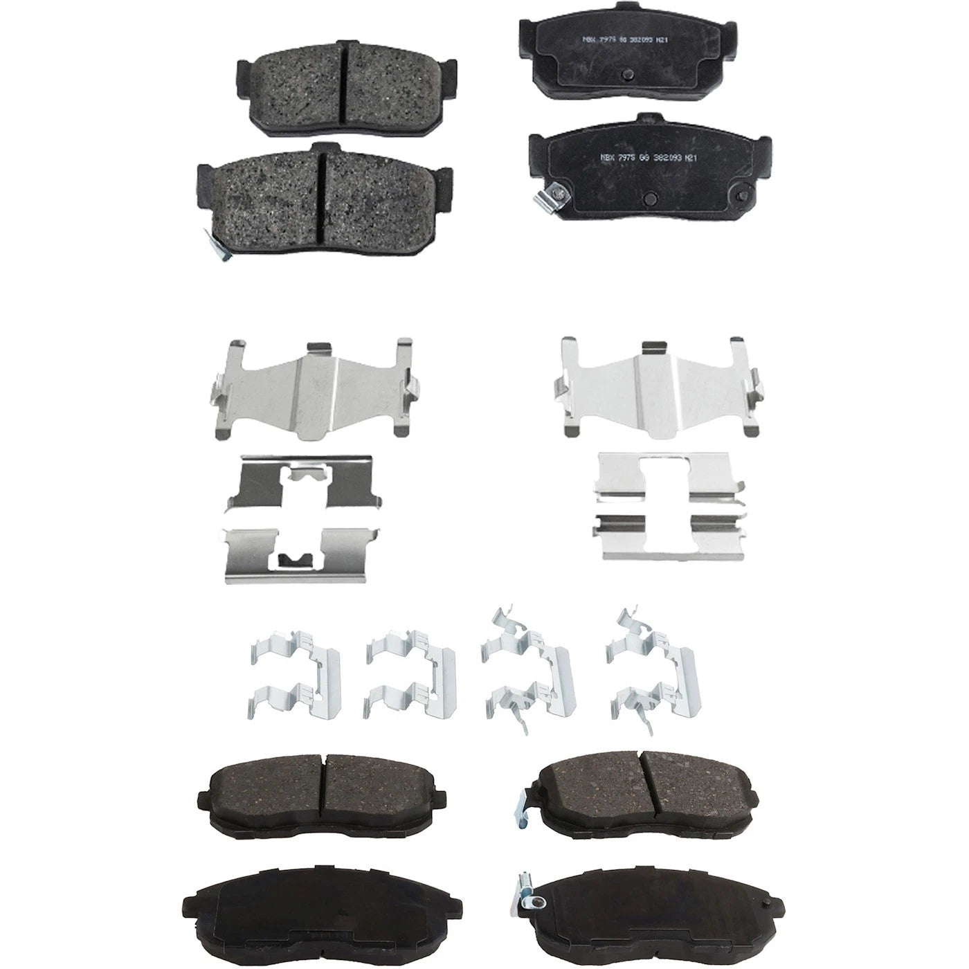 Set of 4 Ceramic Brake Pads for Nissan Altima (1993–2001)