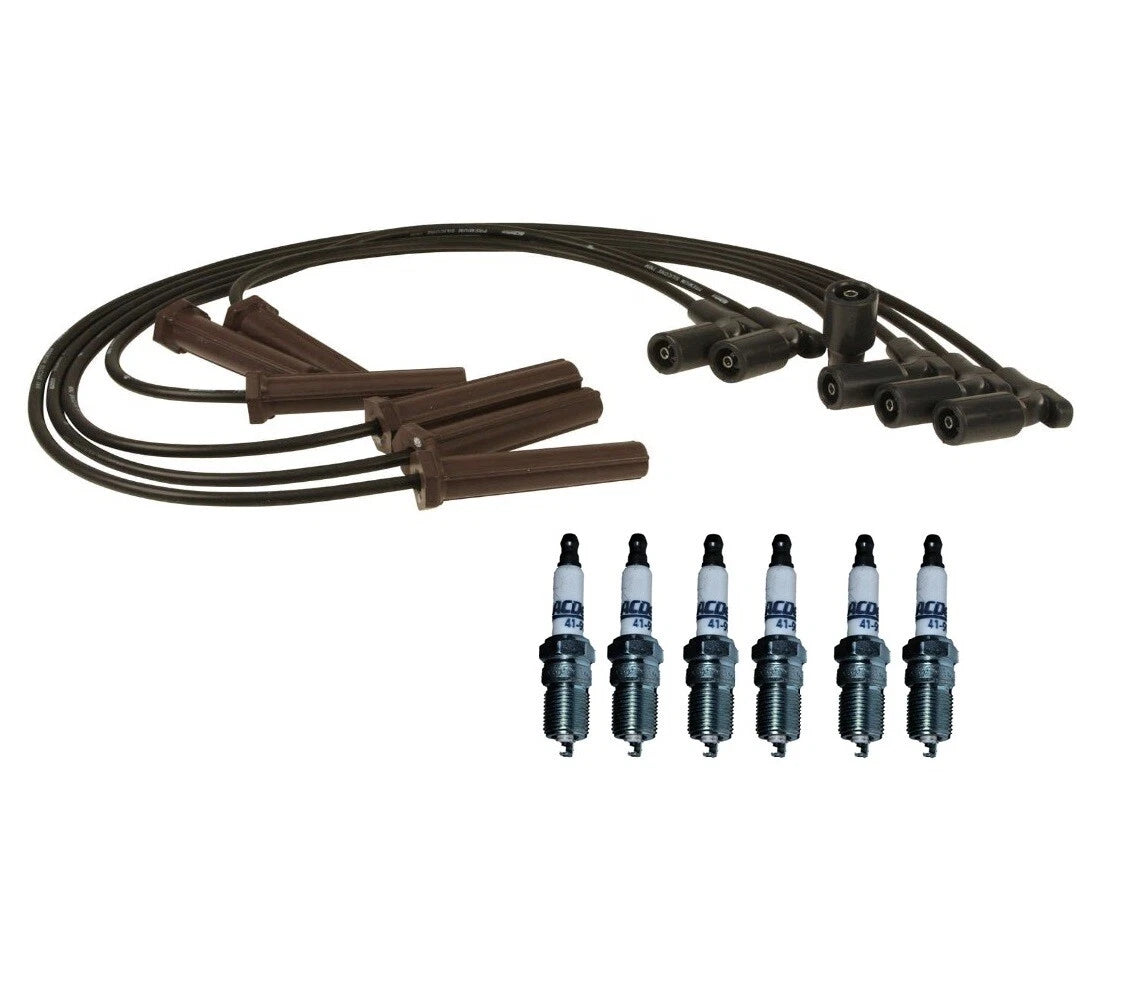 Set of 6 ACDelco Platinum Spark Plugs & Ignition Wire Set for Chevy 3.4 (VIN F)