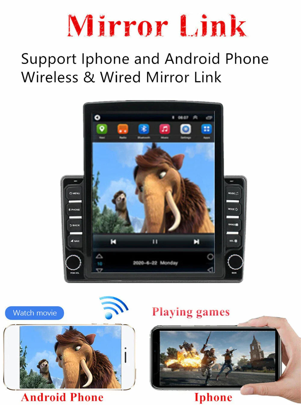 9.7" Vertical Car Stereo Radio GPS for Hyundai I40 (2010-2021) Wireless Carplay