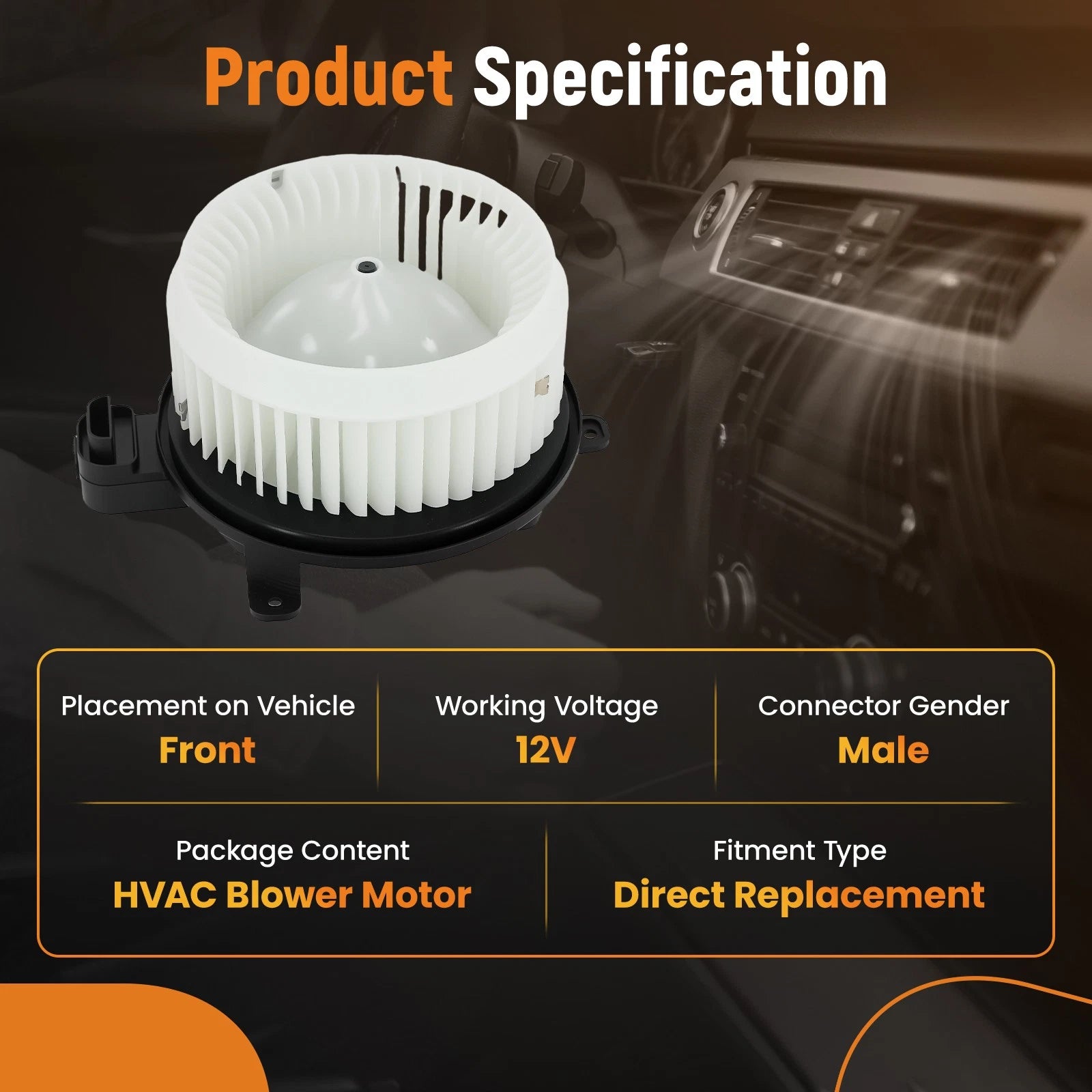 HVAC Blower Motor with Wheel for Jeep Wagoneer (2022-2023)