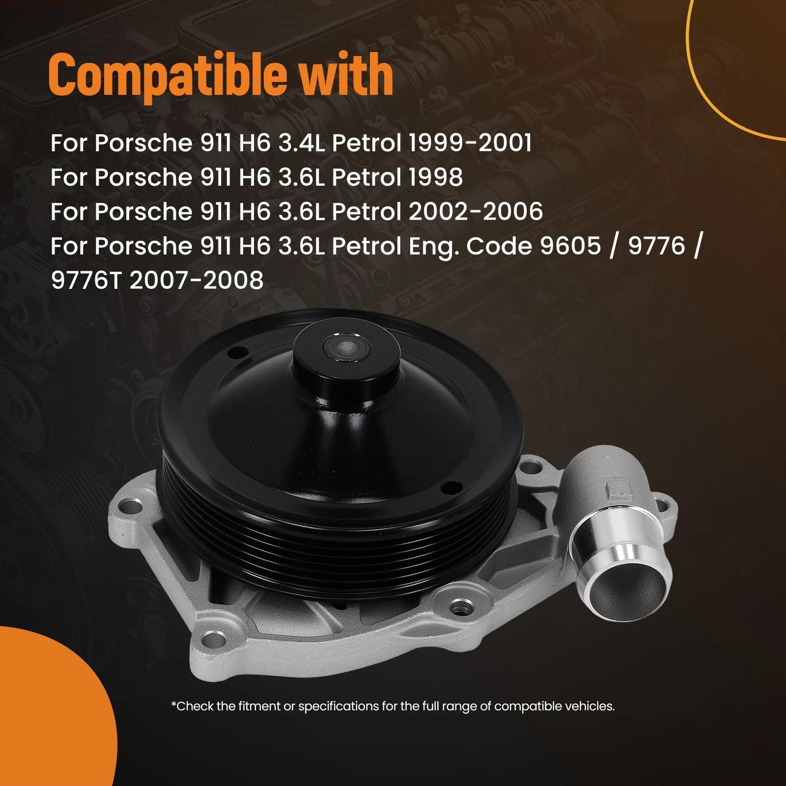 Cooling Water Pump for Porsche Boxster H6 2.7L (2000–2008)